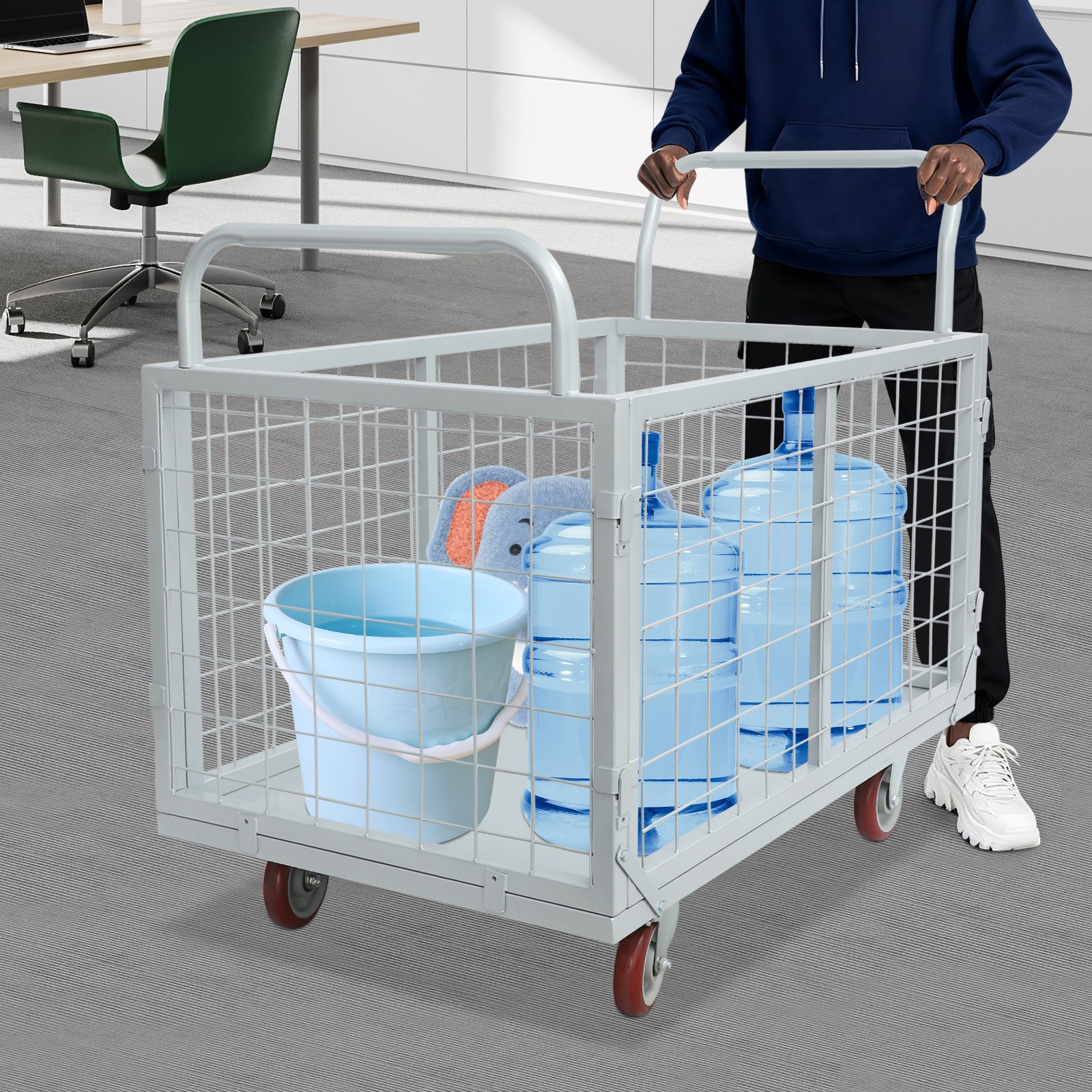 Platform Truck Cart 4-in-1 Heavy Duty Platform Truck Cart 816kg/1800 lbs Silver