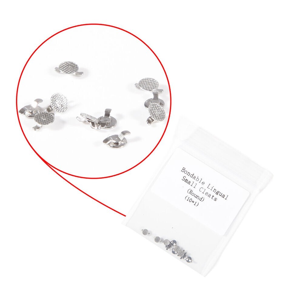 100Pcs Dental Ceramic Lingual Button Orthodontic Bondable Round/Rectangular Base