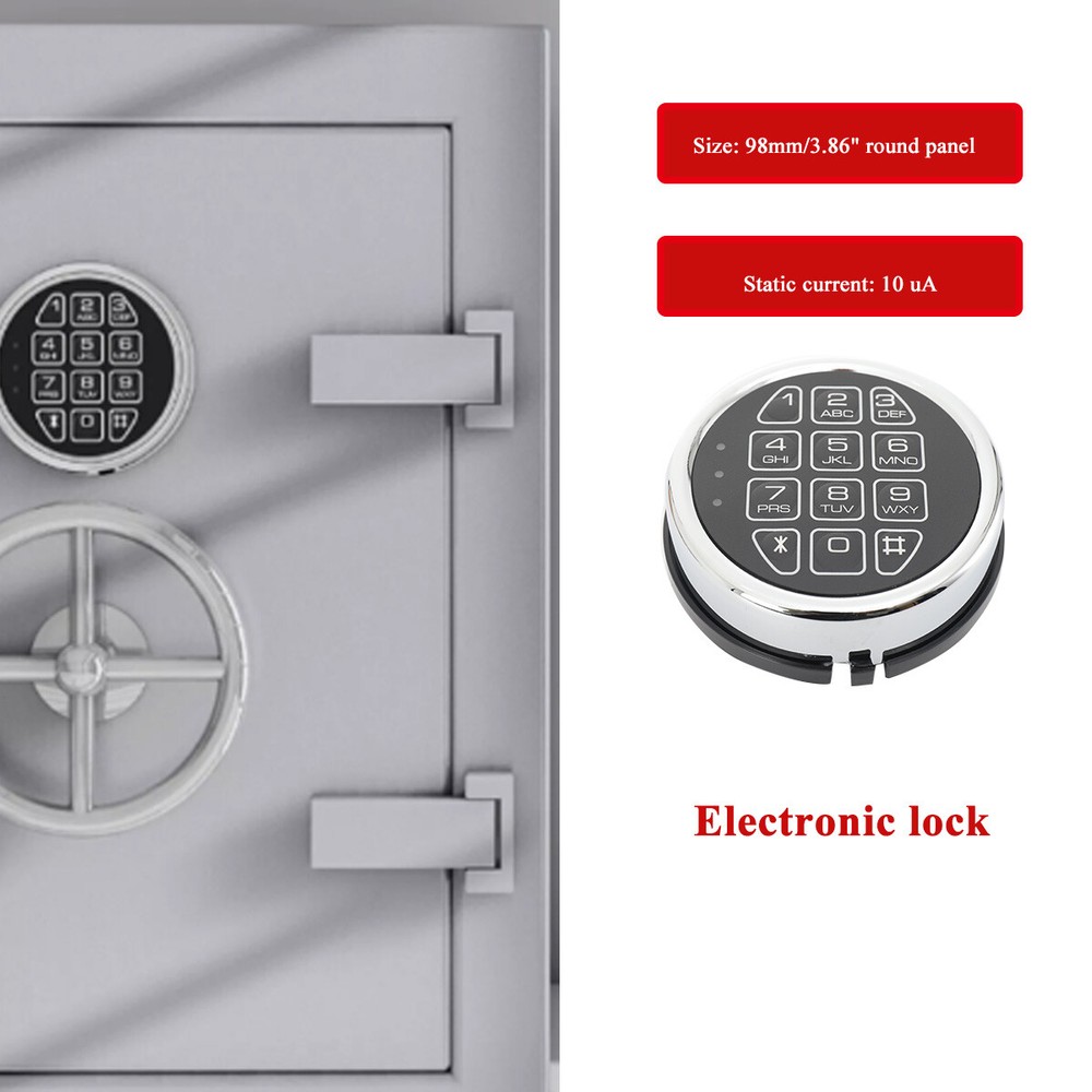 Electronic Safe Lock Replacement Solenoid Chrome Keypad For Safe Box Gun Safe