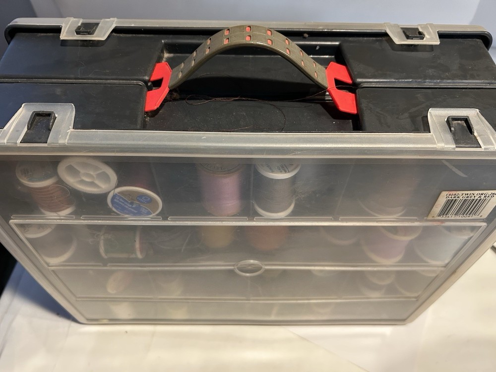 Sewing Thread Dual Case Storage Set Clear Organizer 2 Sided with Thread