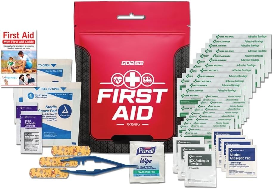 54-Piece First Aid Kit, Basic Plus First Aid Kit for Home, Work & Travel, Red...