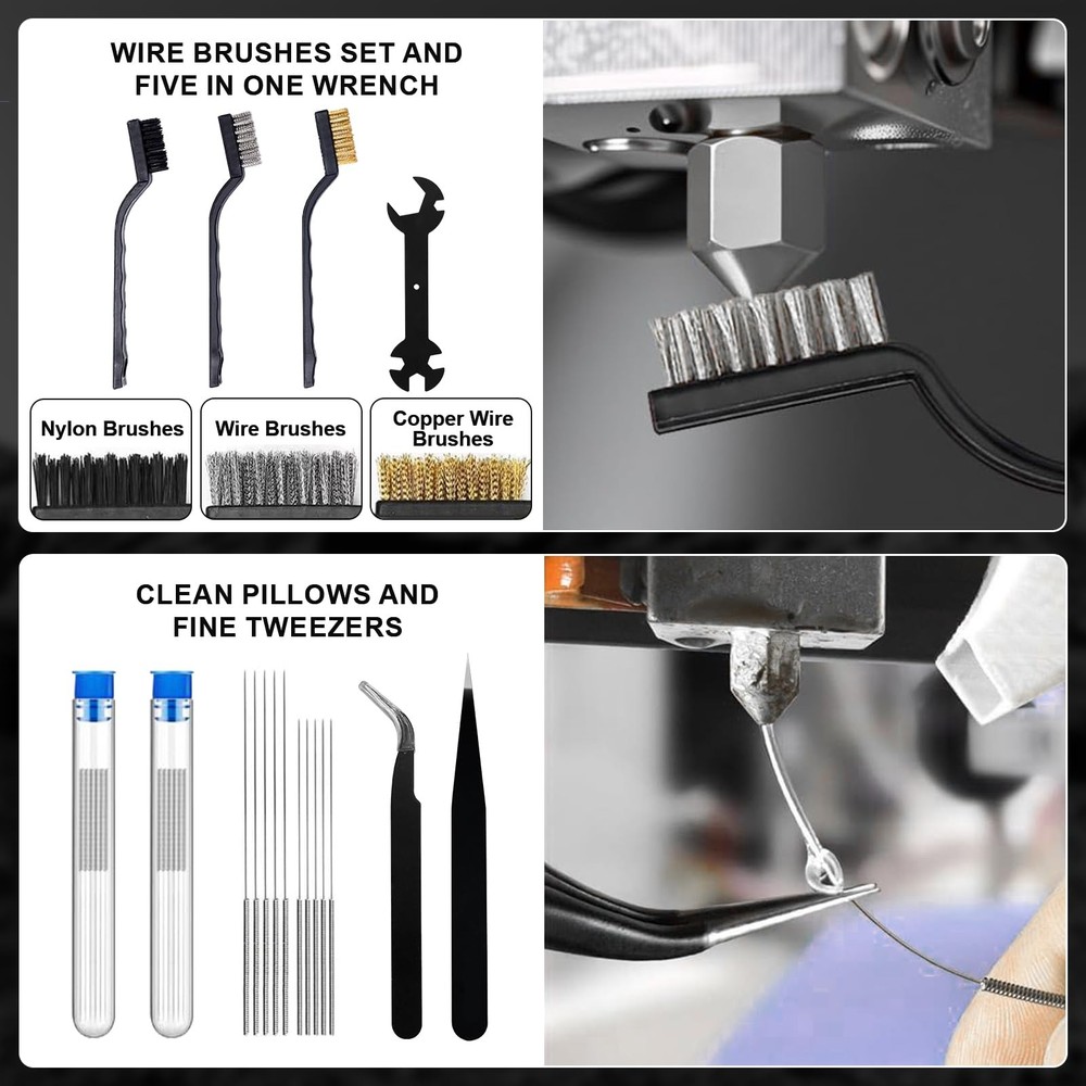 212Pcs 3D Printer Tool Kit with 3D Printer Bring Tool Includes Deburring Idea...