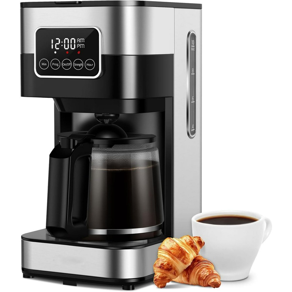 8-Cup Coffee Maker Black Programmable with Thermal Carafe, Touch Screen Timer