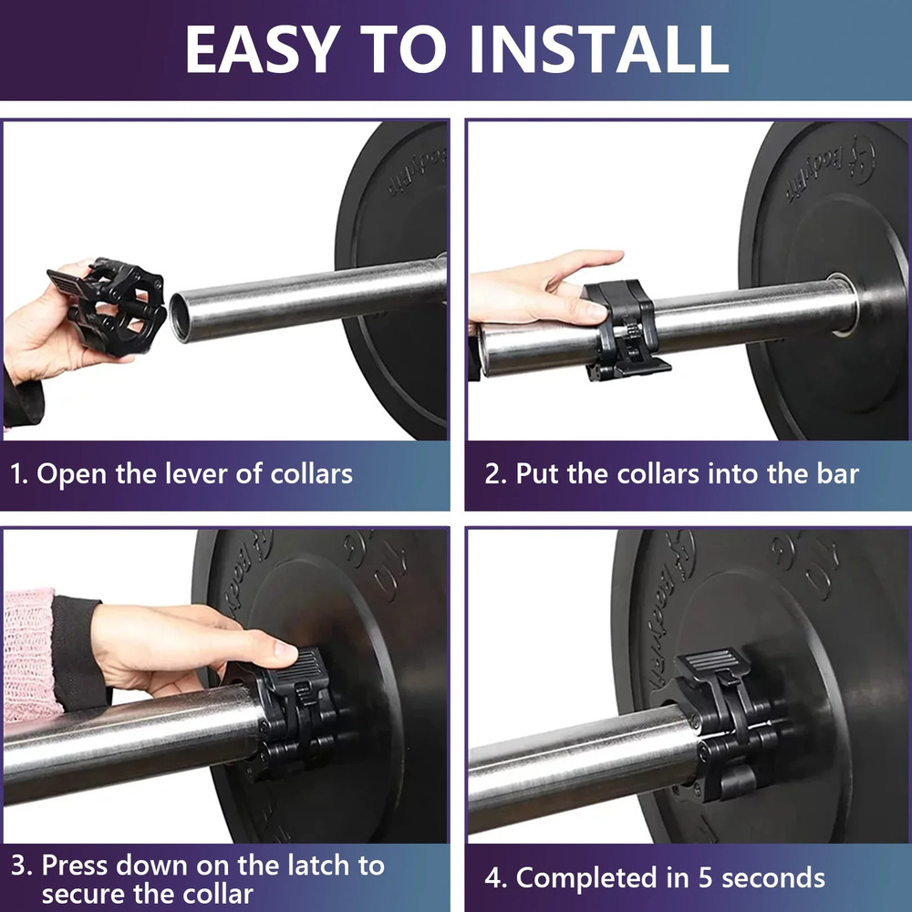Barbell Clamps (Black 2 Inch)
