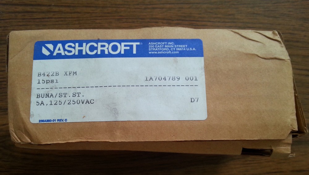 ASHCROFT VAC PRESSURE SWITCH B422B-XFM