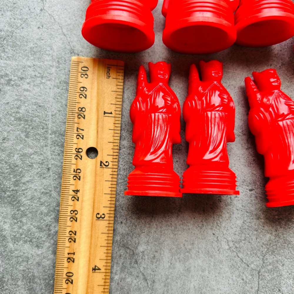 Ming Dynasty Red and White Plastic Chess Set 1963
