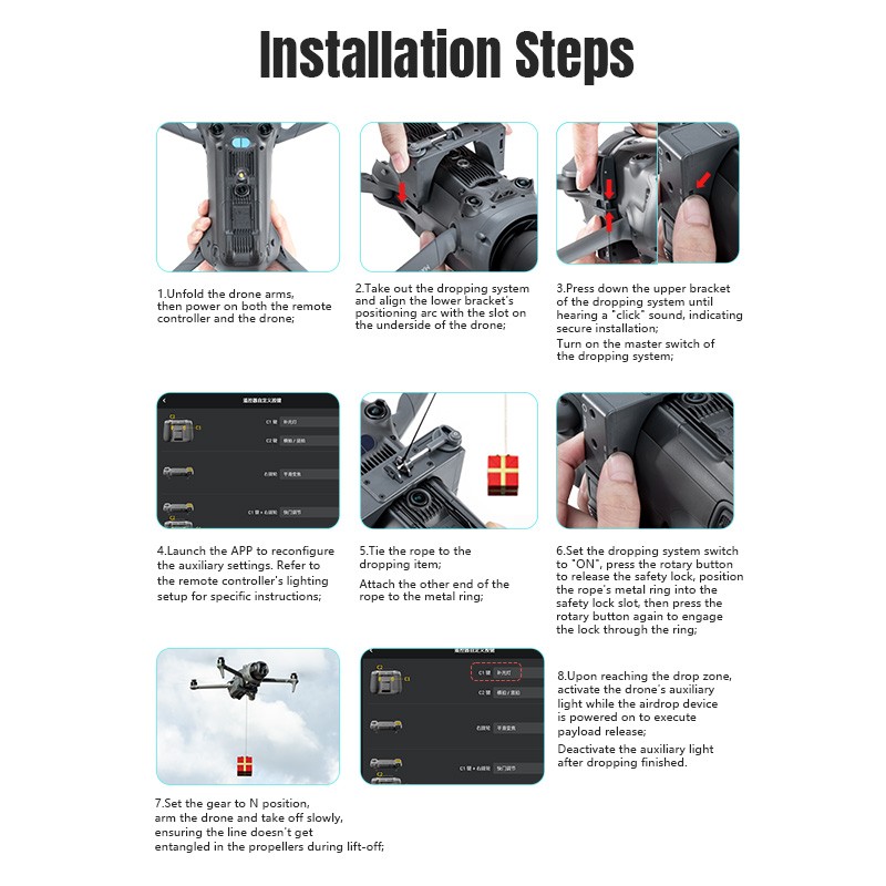 Light-Sensitive Drone Thrower Airdrop System Wedding Proposal For DJI Mavic 4Pro