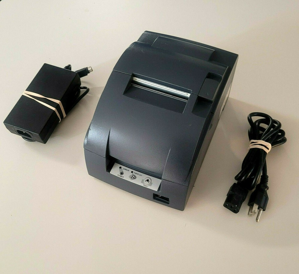 EPSON TM-U220B KITCHEN RECEIPT POS PRINTER NETWORK/ETHERNET W/ POWER SUPPLY