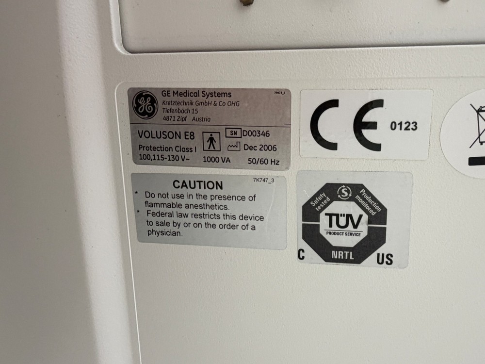 GE Voluson E8 Expert Ultrasound – Tested – For Professional Use – Machine Only