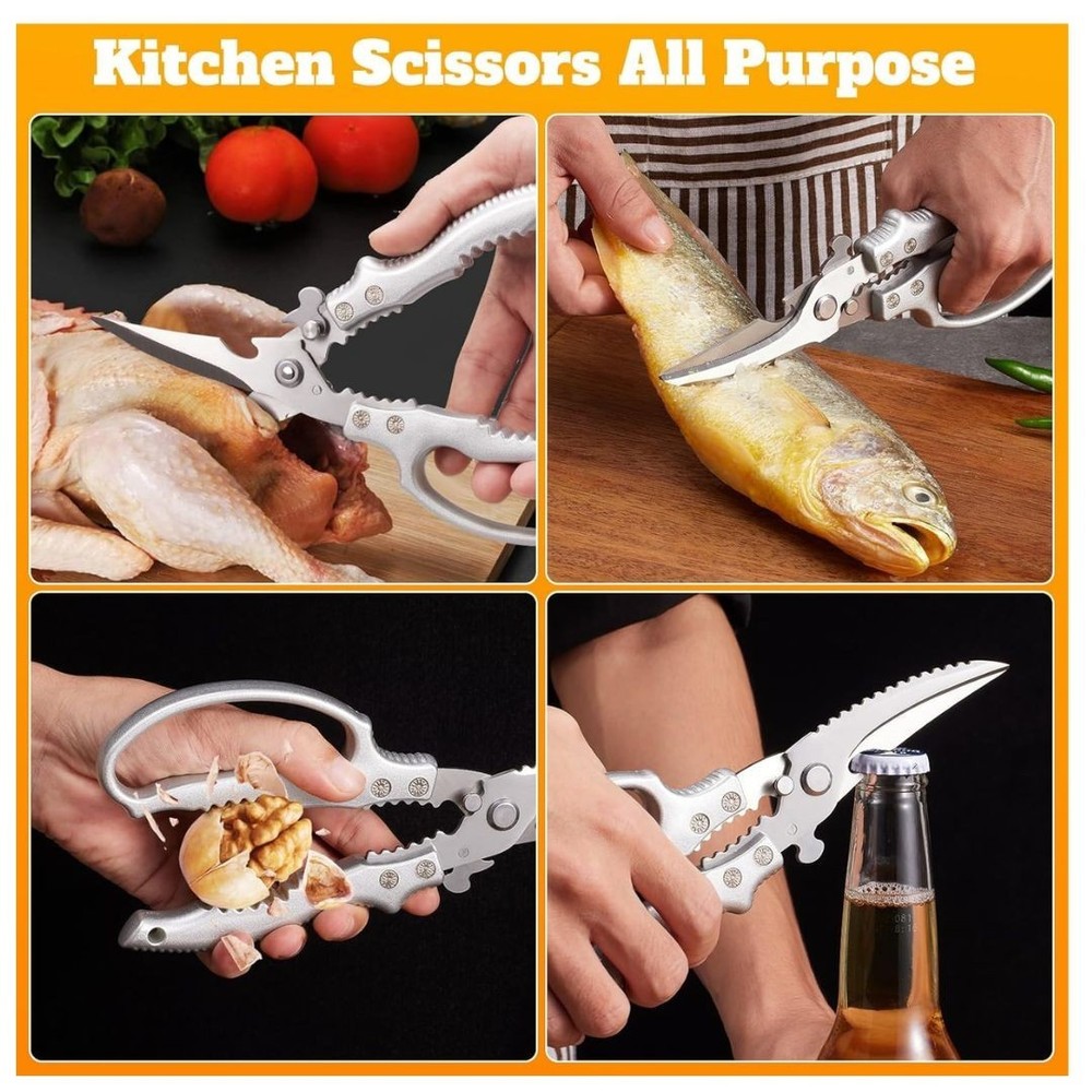 Heavy Duty Kitchen Scissors, Poultry Shears for Meat, Chicken, Bone, Turkey, ...