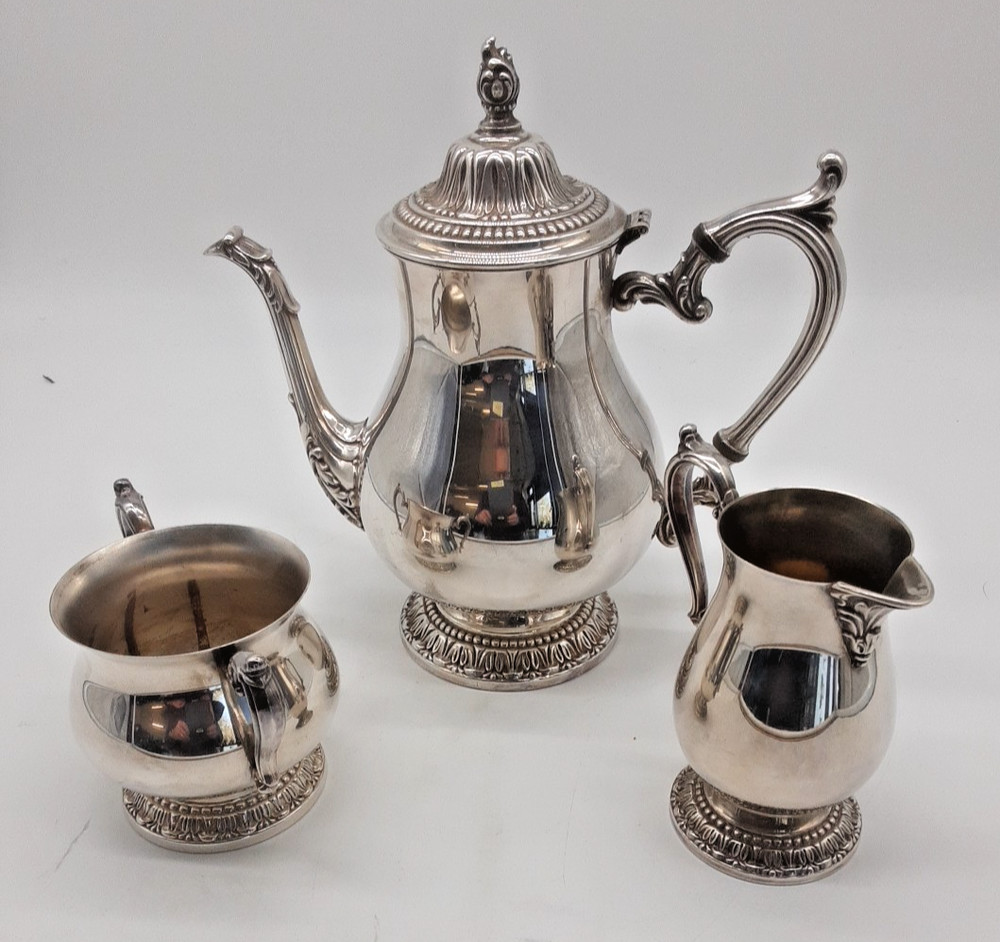 WM Rogers Silver Plate on Copper 3 piece Coffee Service