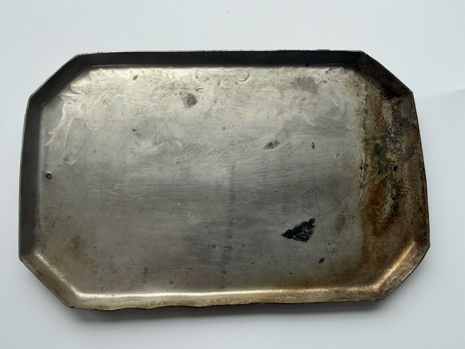 Antique Born CIVIL WAR Died June 24th 1894 Funeral Casket Silver Plate Maine