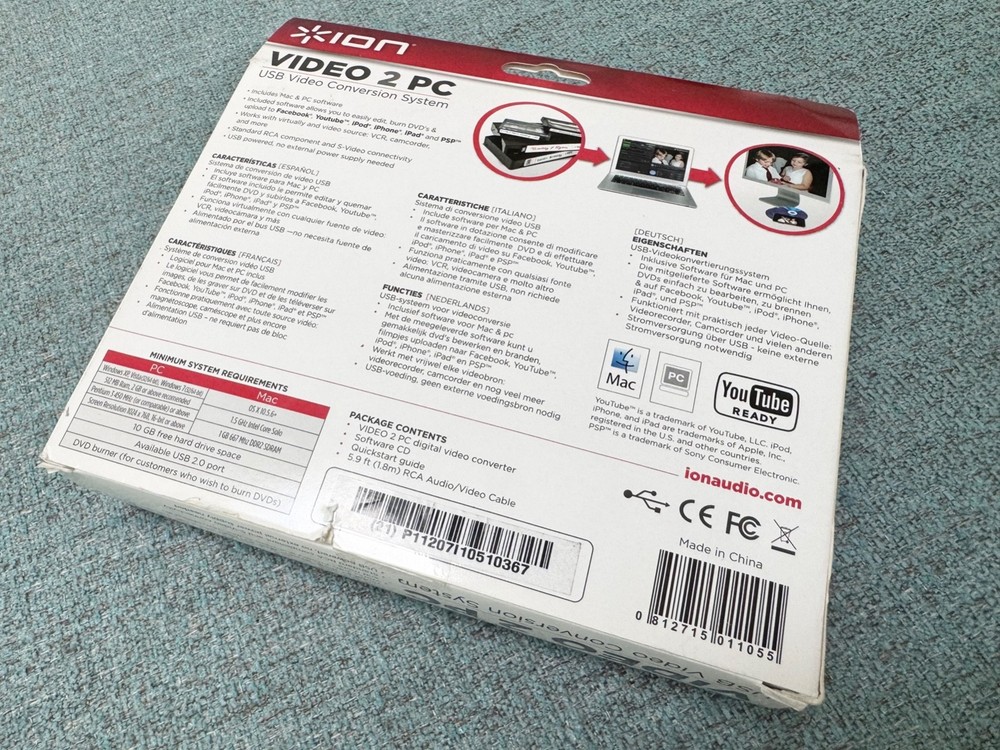 OPEN BOX UNTESTED / ION Video 2 PC VHS VCR to Comp USB Video Conversion System