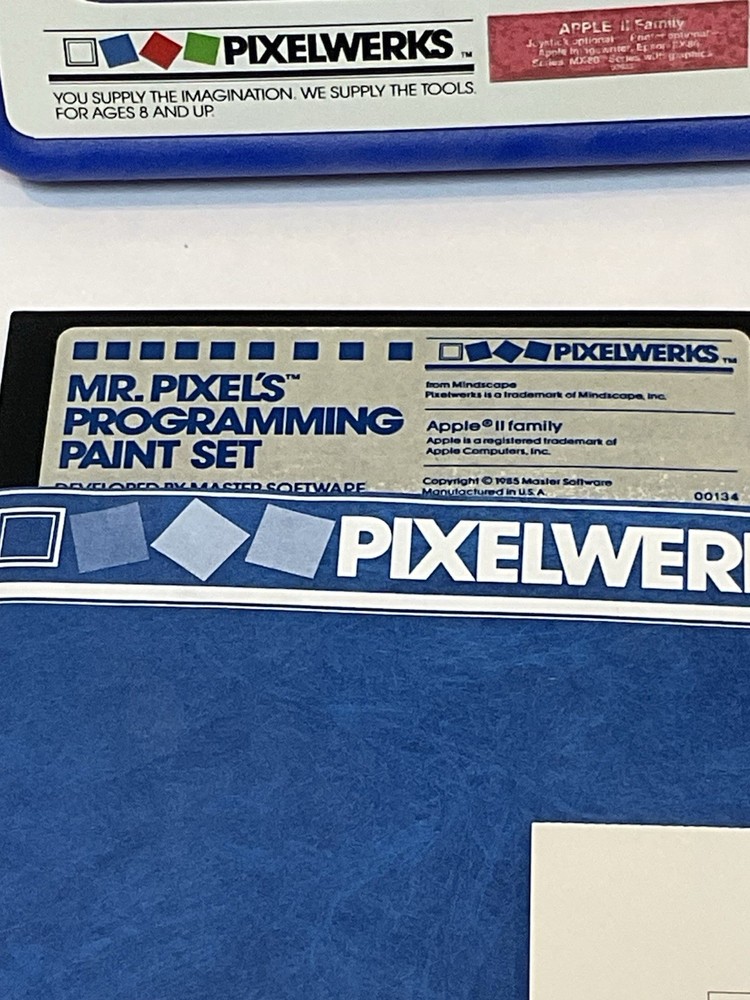 Vintage Apple II Software Mr. Pixel's Programming Paint Set
