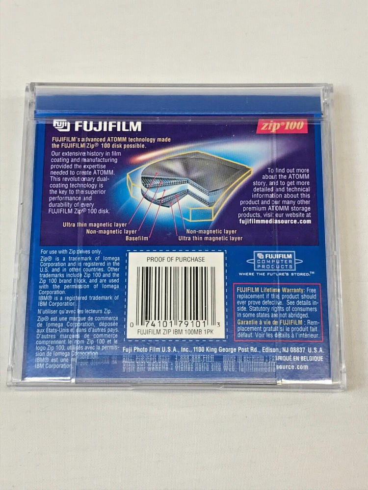 FUJIFILM Zip IBM Formatted 100MB Disk Zip100 Storage