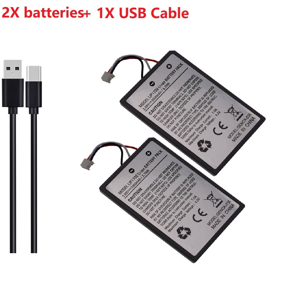 2.0Ah Replacement Battery for Sony Playstation 5 PS5 Dualsense Controller Cable