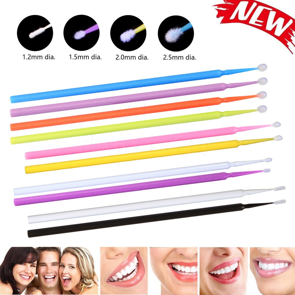 100-1000pcs Dental Micro Applicator Disposable Tooth Brush Tips Regular/Fine