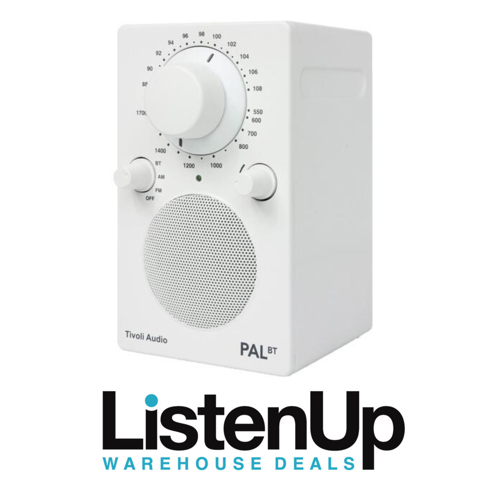 Tivoli PAL BT AM/FM Portable Bluetooth Radio - White