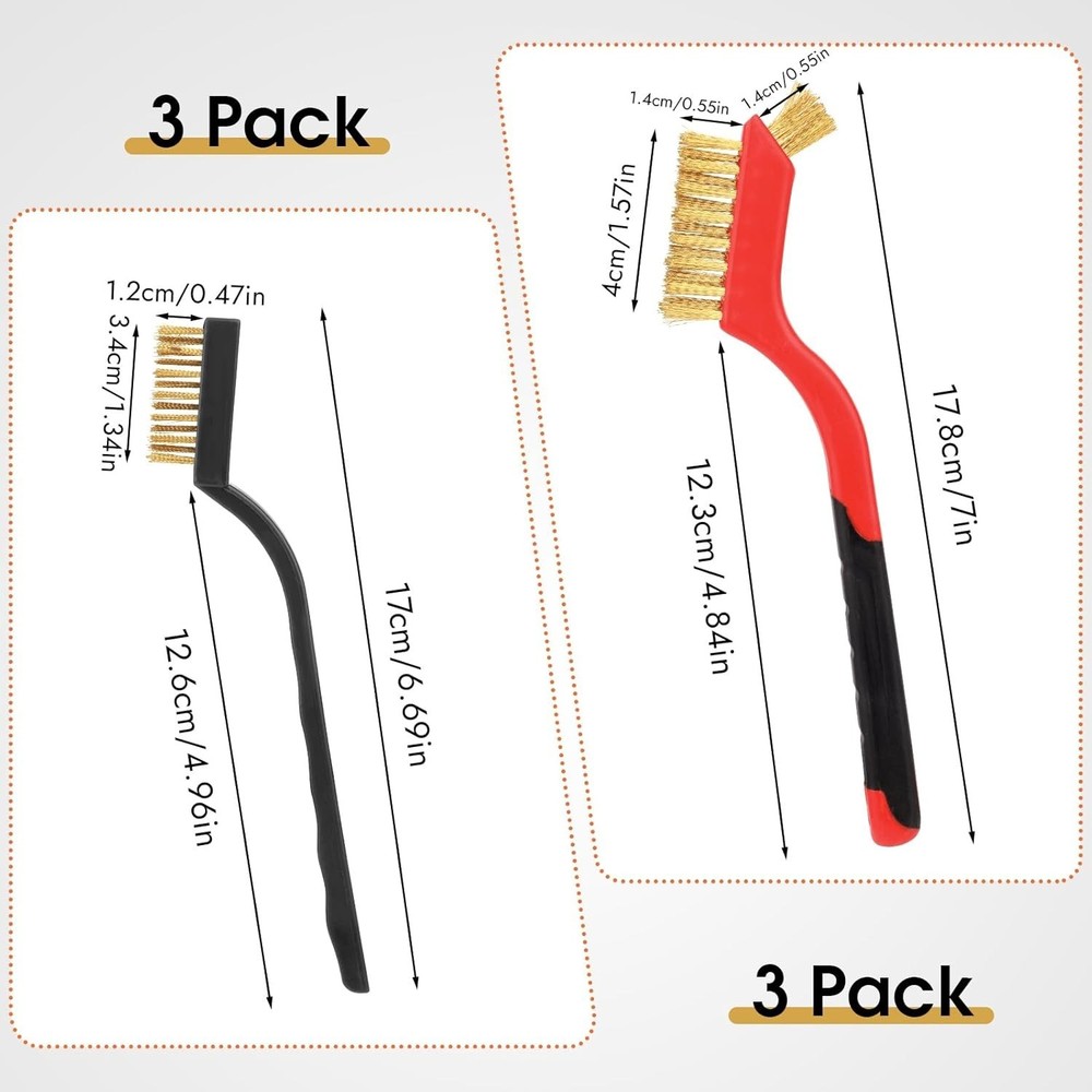 Durable Wire Brushes Set - 6 Pieces for Efficient Rust, Grease & Grime Removal