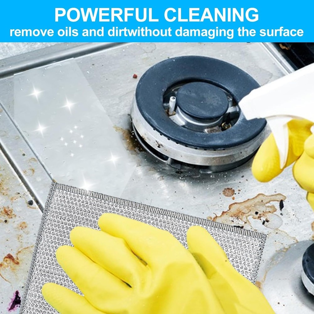 10pcs Multipurpose Wire Miracle Cleaning Clothes Thickened Cleaning Sponge Scrub