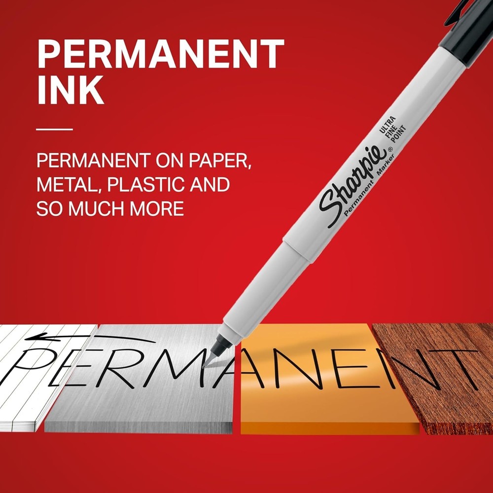 Sharpie 37161PP Permanent Markers, Ultra Fine Point, Black, 2 Count