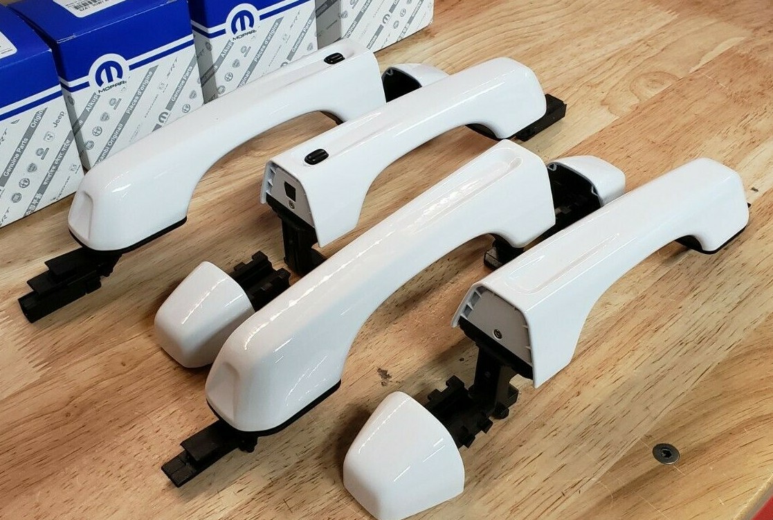 NEW 2018-2025 Jeep Wrangler JLU, Gladiator BRIGHT WHITE (PW7) Door Handles, OEM