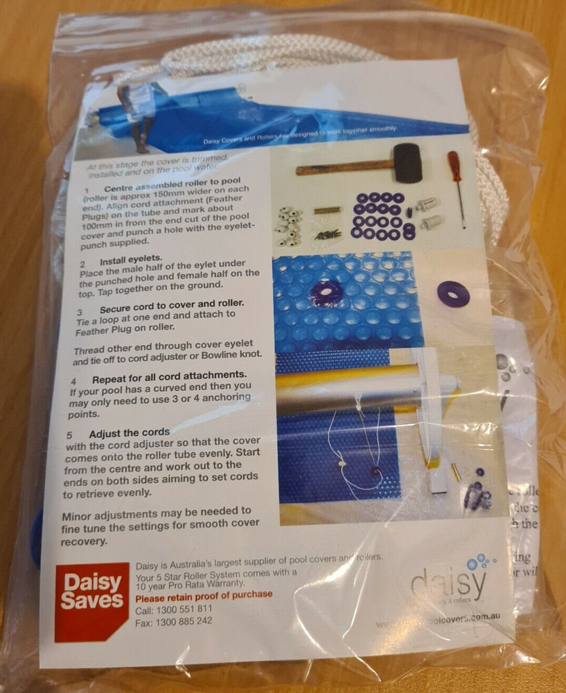 Daisy Pool Cover refit roller Installation Kit  bubble solar covers to rollers