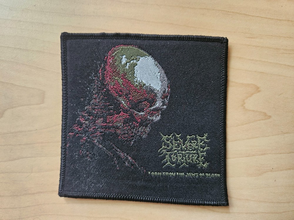 SEVERE TORTURE, SEW ON BLACK BORDER WOVEN PATCH