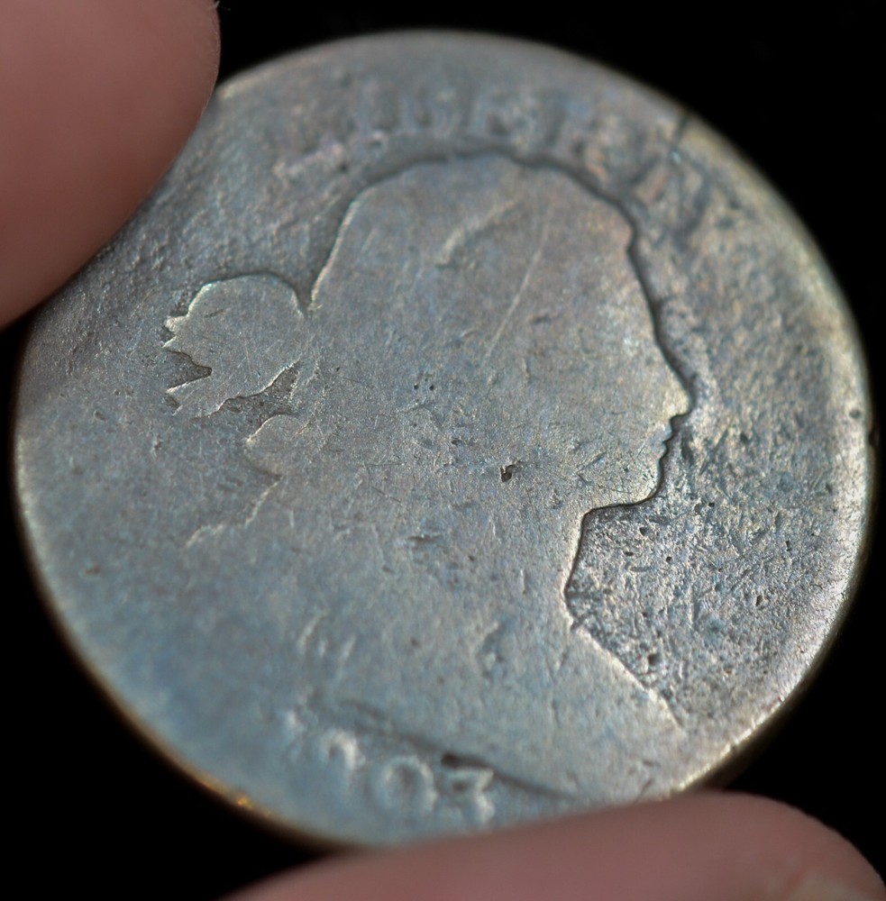 1803 Draped Bust Large Cent, Stems, About Good Condition, Early Copper, C6940