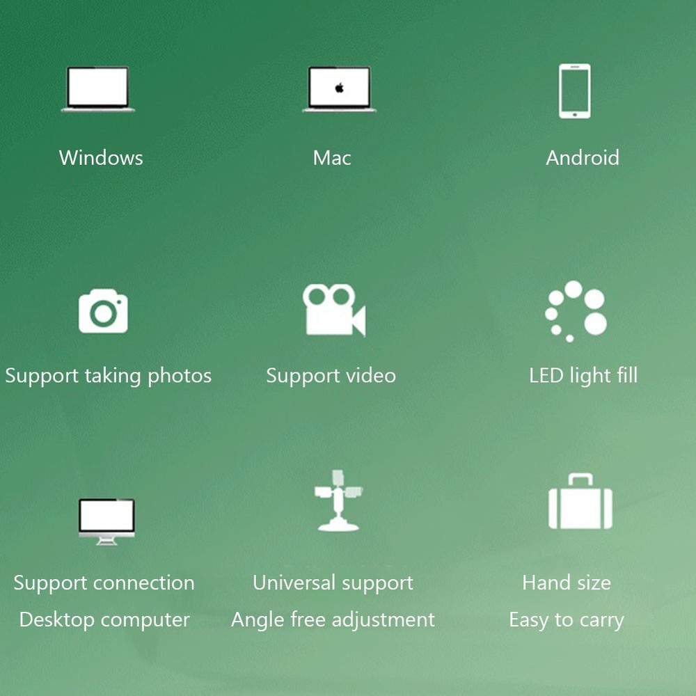 1600X Microscope 8LED Camera Magnifier Tool USB Digital for Android Mac Widows