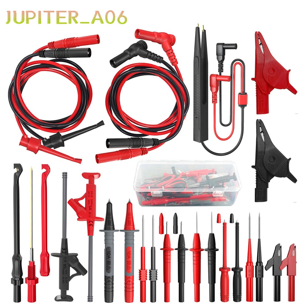 25PCS Silicone Multimeter Test Leads Kit with Replaceable Wire Piercing Probes