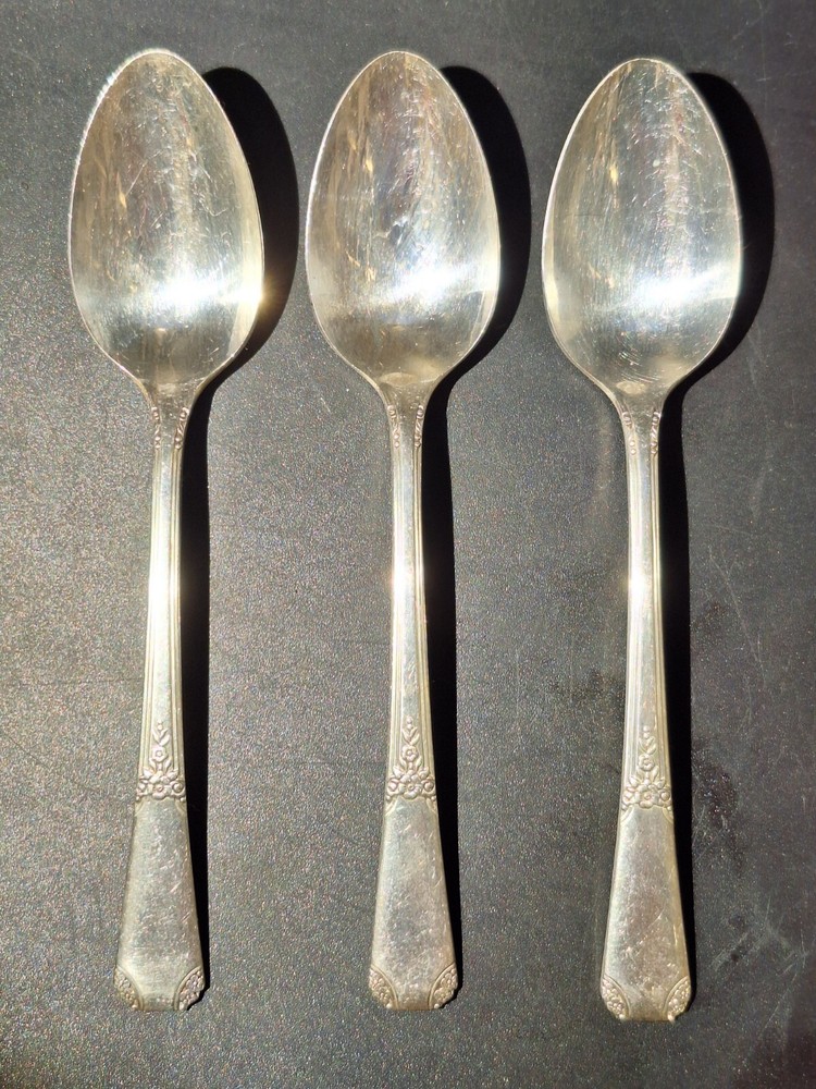 3 Wm A Rogers Oneida Sectional RIO Silverplated TEASPOONS