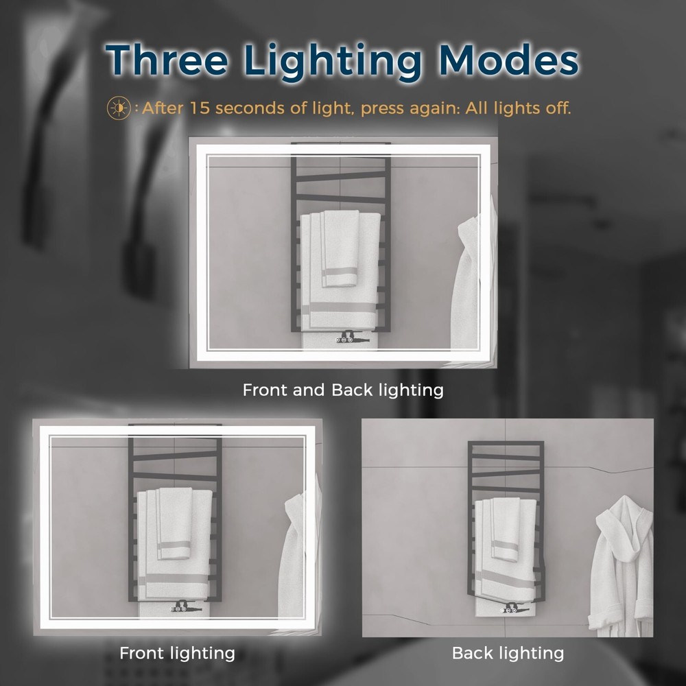 48*36 LED Bathroom Mirror, Lighted Vanity Mirror, Mirror With Light