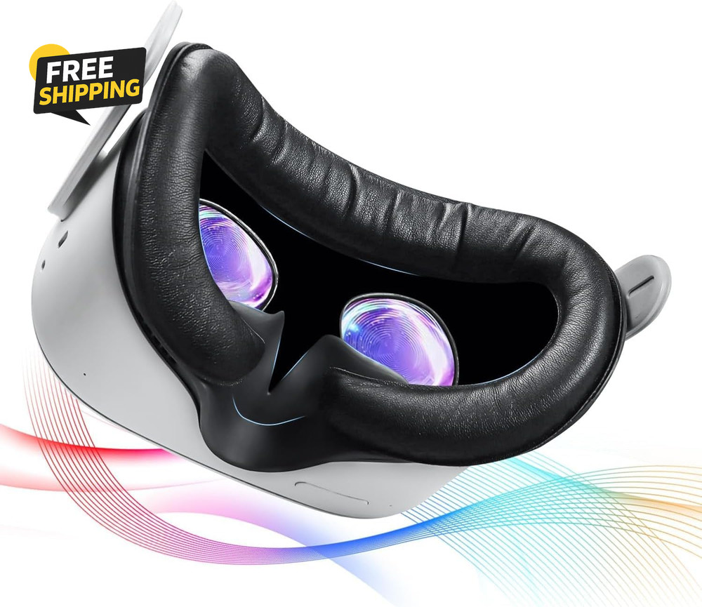 Face Pad Replacement for Oculus Quest 2 - Comfortable PU Leather &