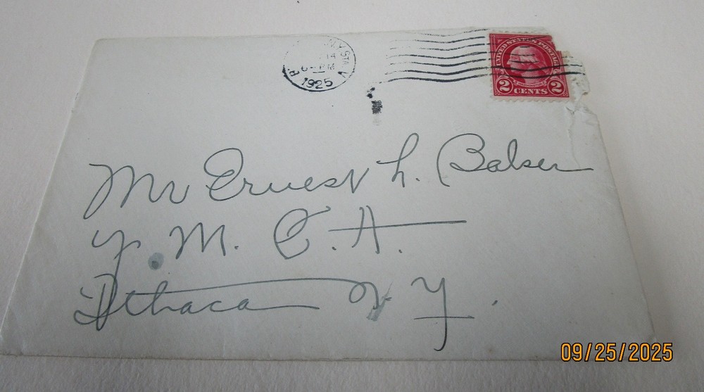 WASHINGTON 2 CENT STAMP ENVELOPE POSTMARKED 1925 AUG 11 STAMP EPHEMERA