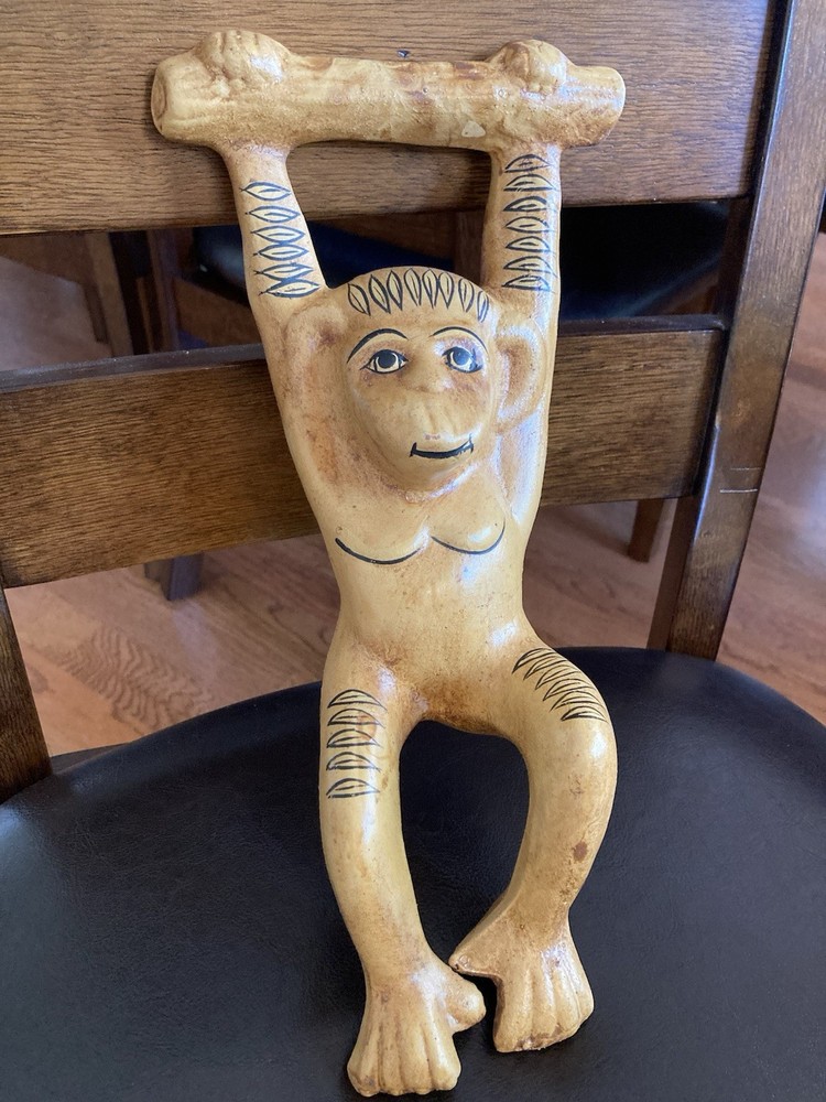 Vintage Ceramic Monkey Wall Decor MCM 13” UNIQUE!!