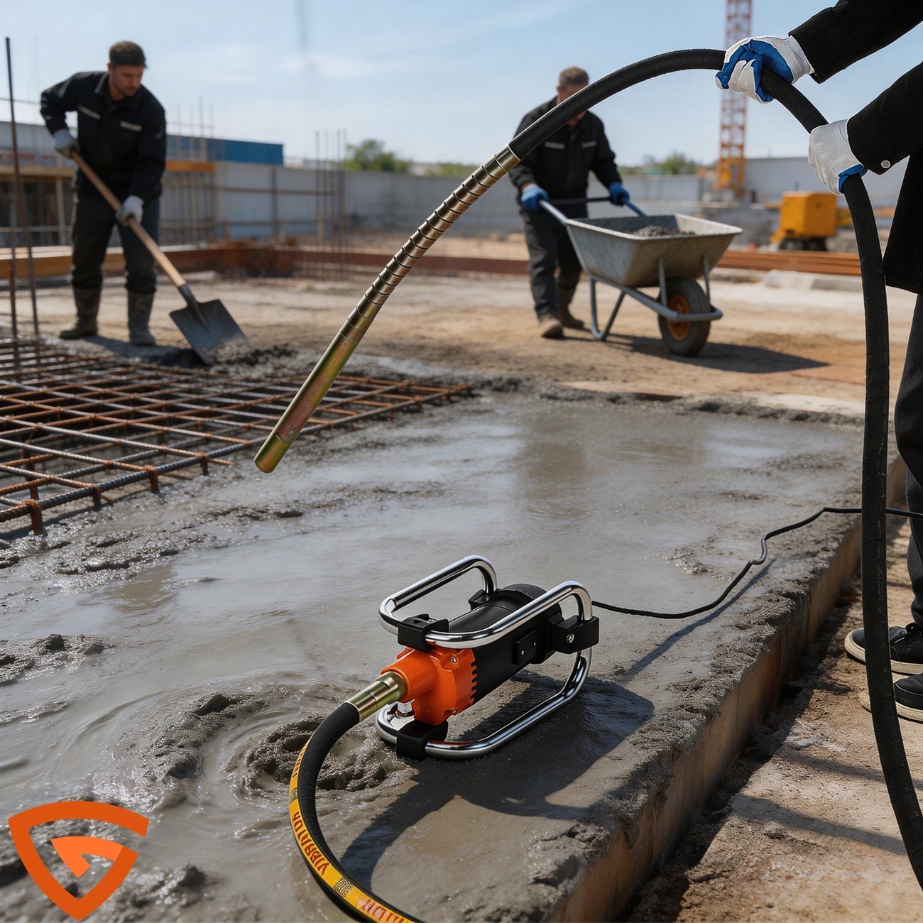 Electric Concrete Vibrator 2000W 14-3/4 Ft Poker to Remove Air Bubbles 10000VPM