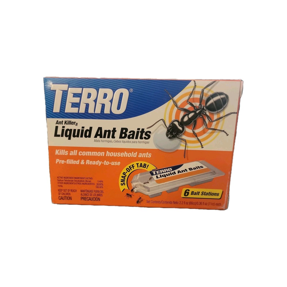TERRO Liquid Ant Bait Ant Killer 6 Bait Stations