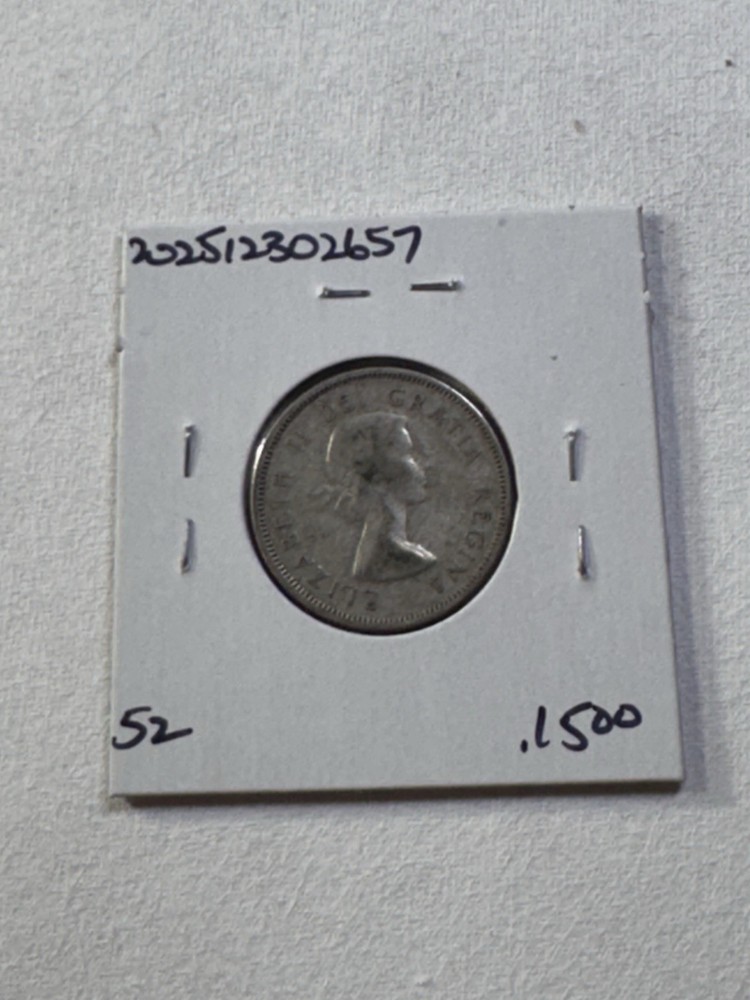 1957 Canada 25 Cents Silver Coin