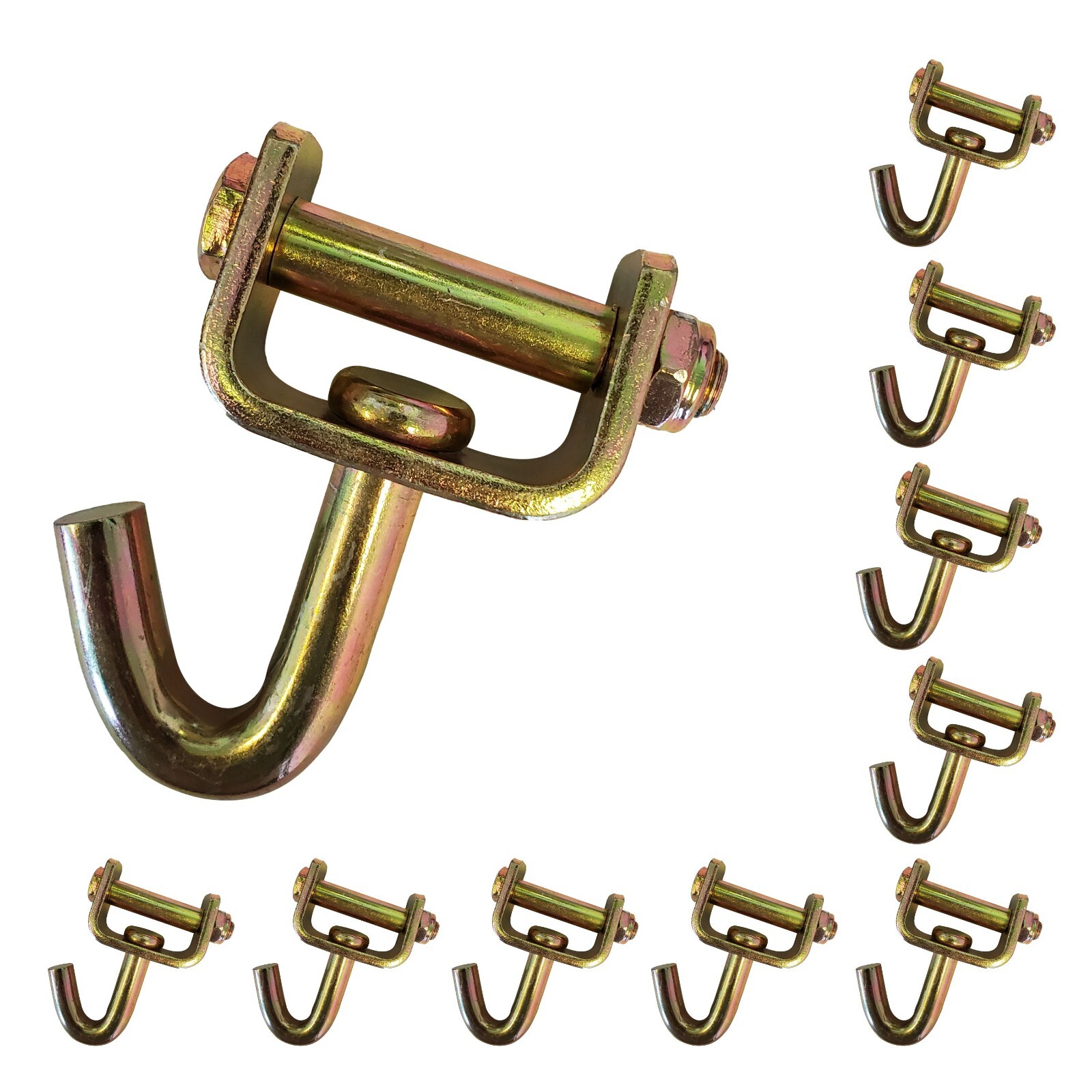 10 Pack Swivel J Hook for 2" Ratchet Tie Down Strap Car Hauler Trailer Truck