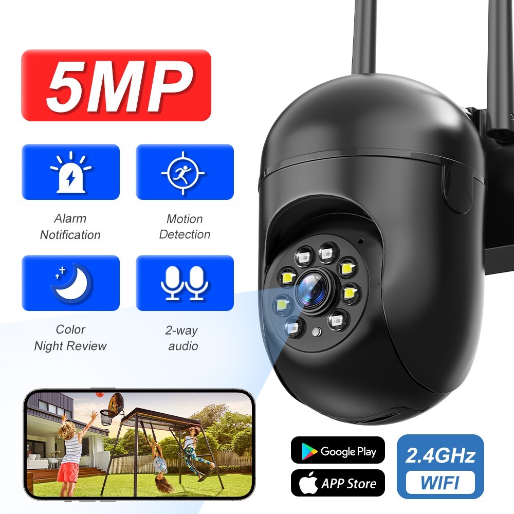 5MP Wireless 2.4G WiFi Security Camera System Smart Night Vision Audio