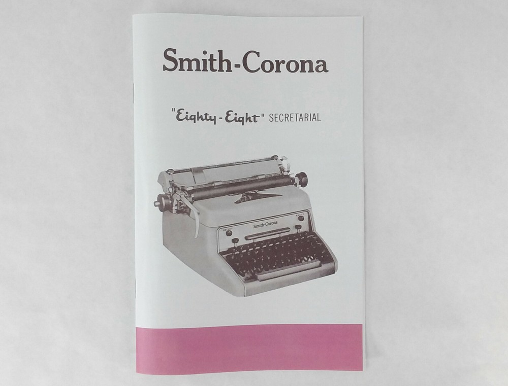 Smith Corona Eighty-Eight 88 Secretarial Typewriter User Instruction Manual