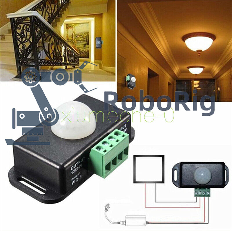 Automatic DC 12V-24V 8A Infrared PIR Motion Sensor Switch For LED light Stylish