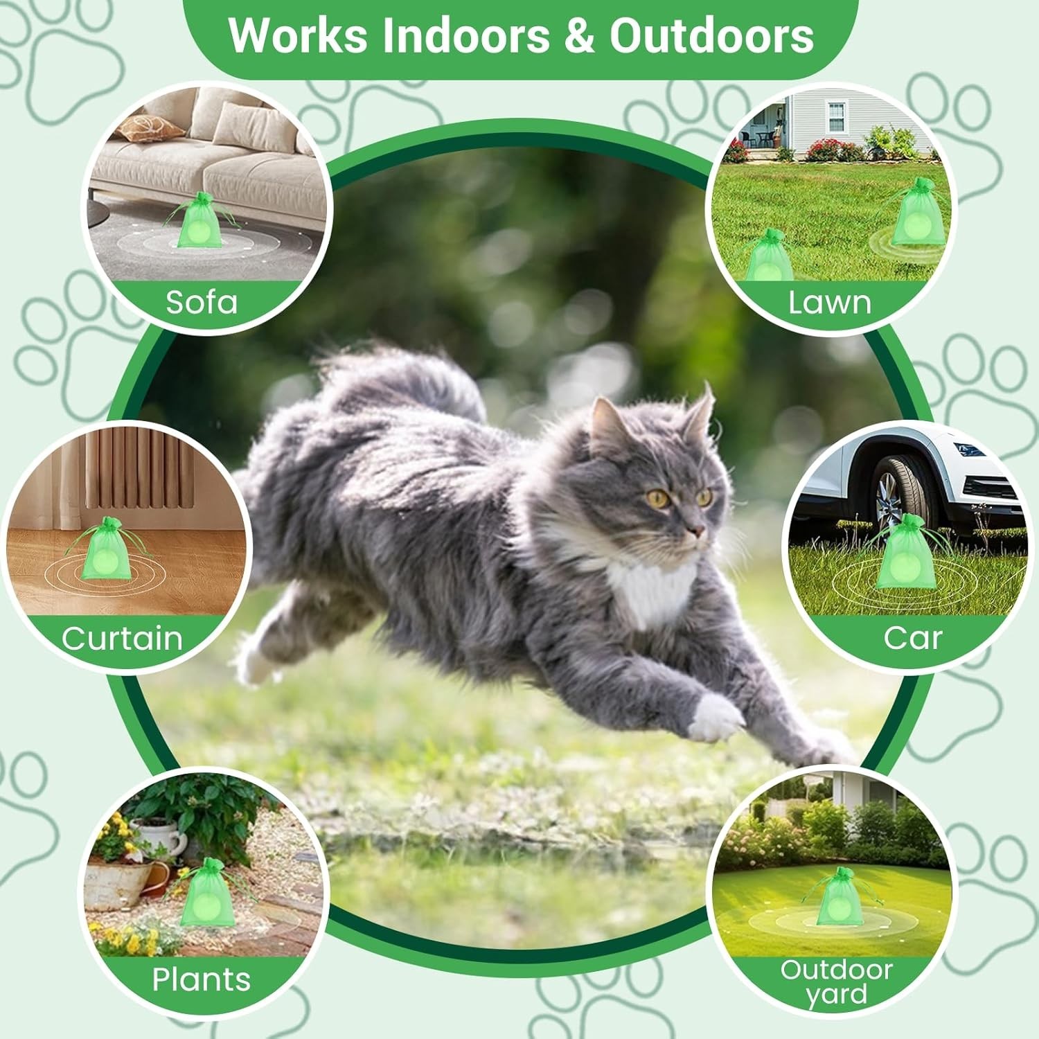 Cat Deterrent Outdoor, Natural Cat Deterrent Keep Cats Out of Yard Permanently,