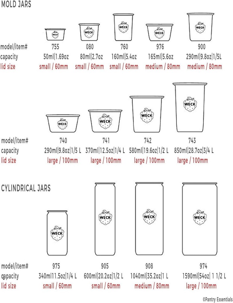 Jar Keep Fresh Plastic Lids, 6 PACK (Small = 60Mm). Fits Models 080, 755, 760, 7