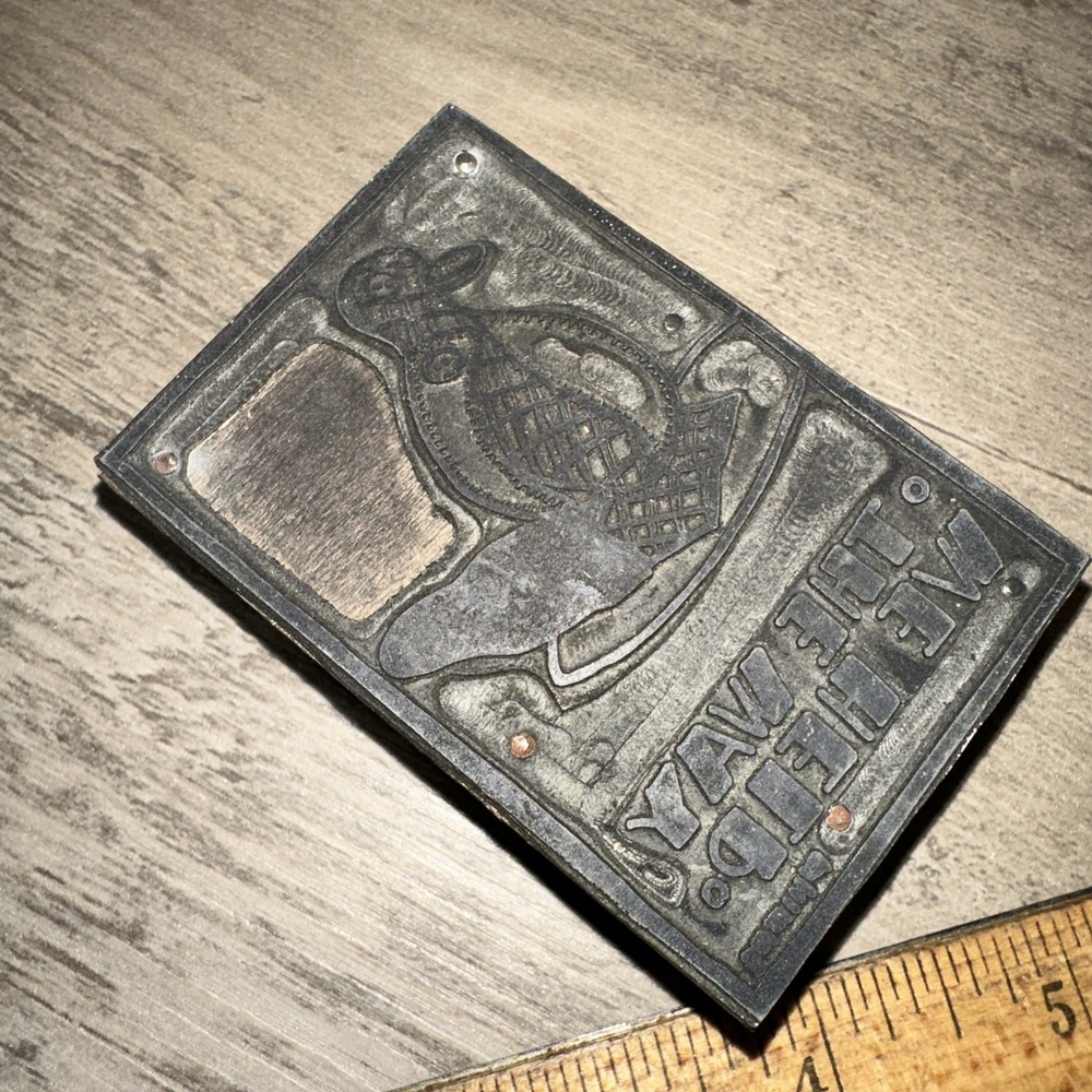 Printing Block “ The Way We Help “ Unknown Image, Penguin??