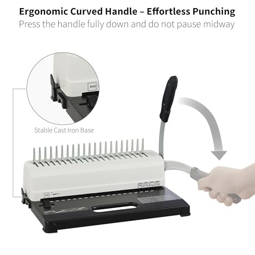 Binding Machine, 19-Hole, 450 Sheets, Comb Binder Machines with 100 PCS 1/2"