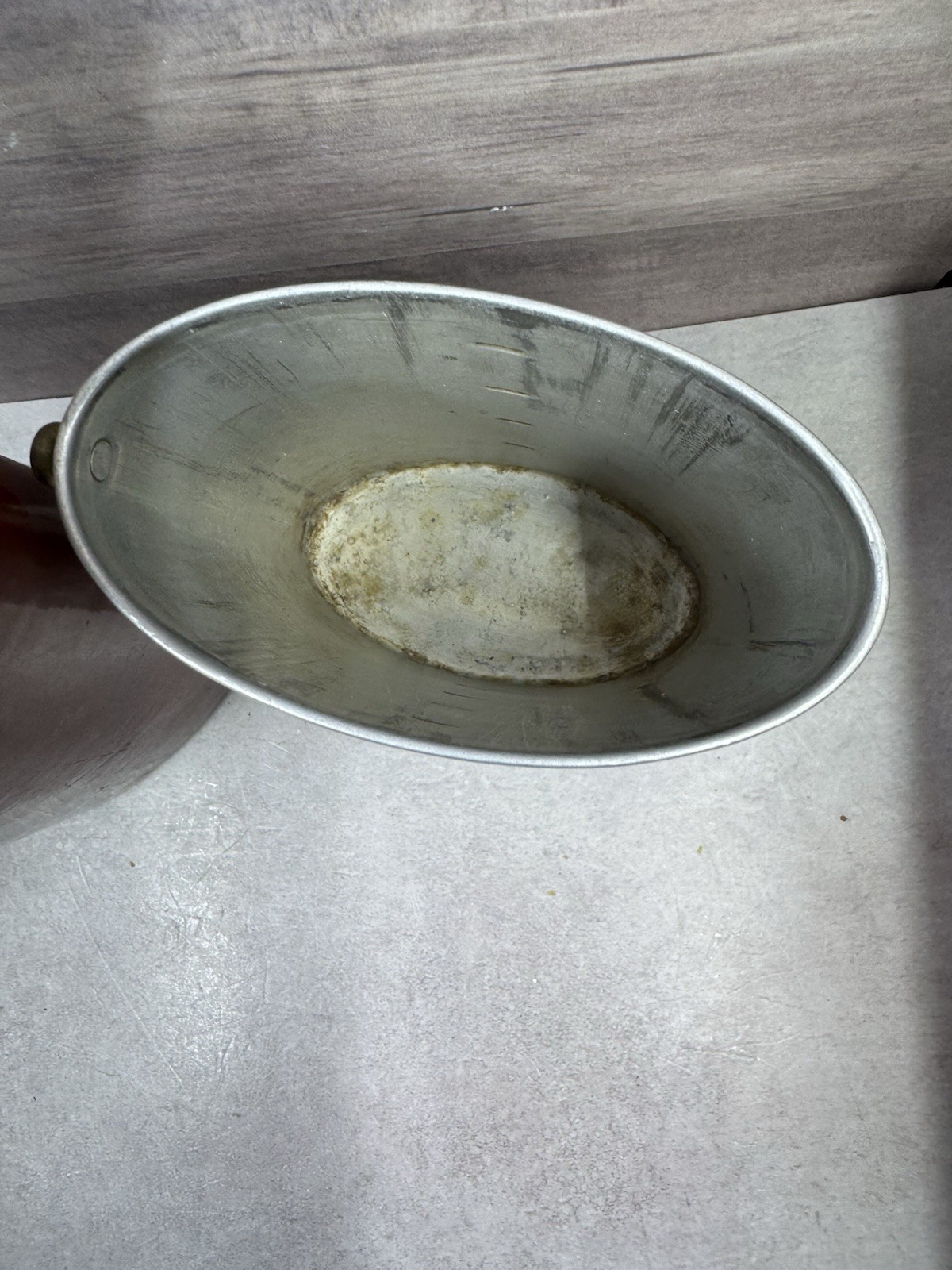 Vintage Swiss Army Canteen Enamel Water Bottle w/ Cork & Leather Strap 8.5”