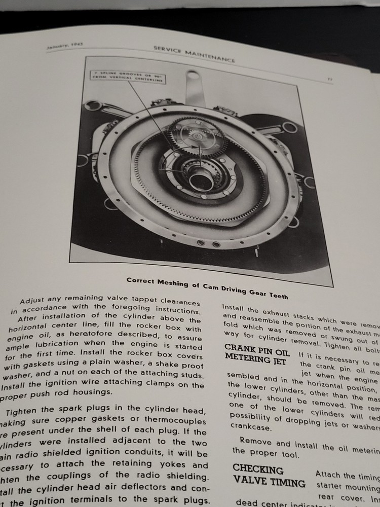 Wright Aircraft Engines Cyclone 9GC Reference Book Diagrams Instructions 1943