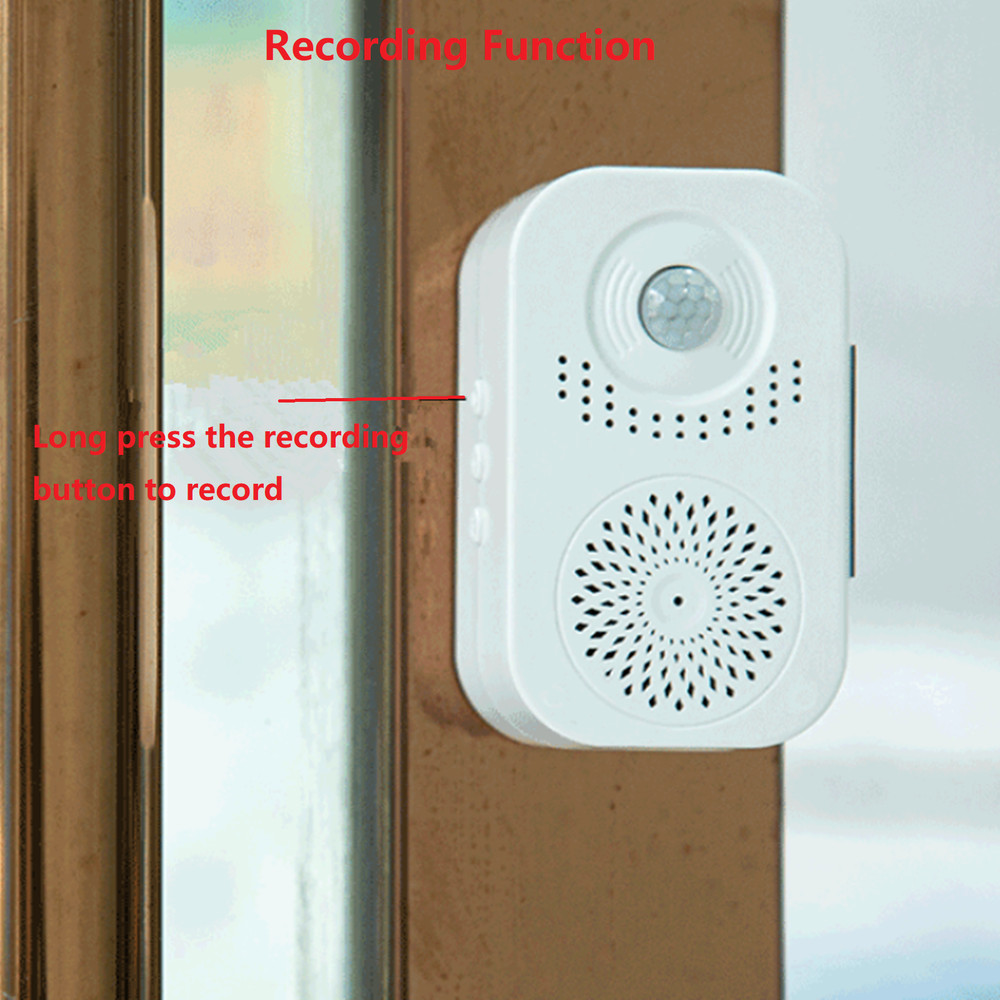 Adjustable Vol Welcome Infrared Chime Wireless Doorbell with Recording Function
